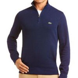 Lacoste Quarter-Zip Classic Fit Sweater Heather Blue, Large